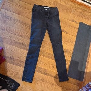 Elegant Black Studded Skinny Jeans